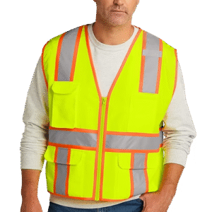 CSV105 CornerStone® ANSI 107 Class 2 Surveyor Zippered Two Tone Vest
