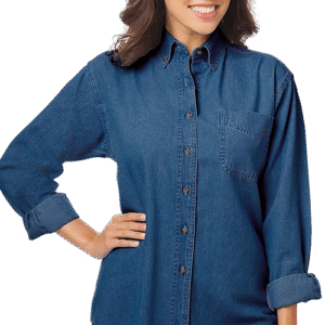 Untucked Denim Ladies Short Sleeve 100 % Cotton BG8202