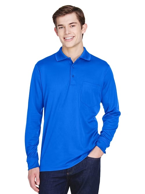 88192P Core365 Long-Sleeve Piqué Pocket Polo