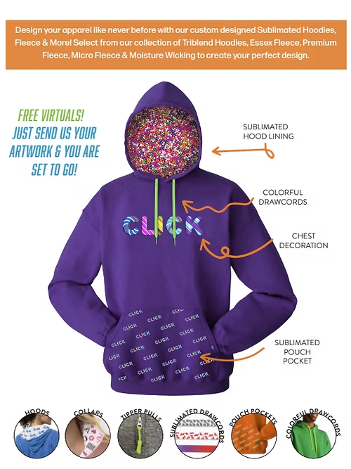 Custom Dye Sublimated Hoodie's