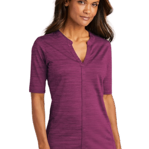 LK583 Ladies Stretch Heather Open Neck Top
