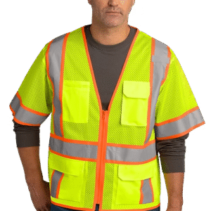 CSV106 CornerStone® ANSI 107 Class 3 Surveyor Mesh Zippered TwoTone Short Sleeve